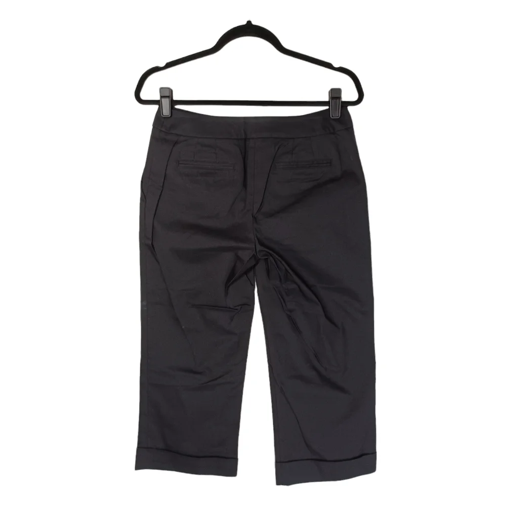 APOSTROPHE PETITE Black Zipper Hook Clasp Folded Cuff Trouser Pants 4P